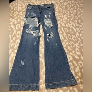 Distressed Wide Leg Jeans